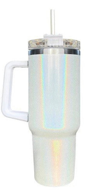 40 oz Shimmer w/ Handle Sublimation Tumbler – Stainless Steel