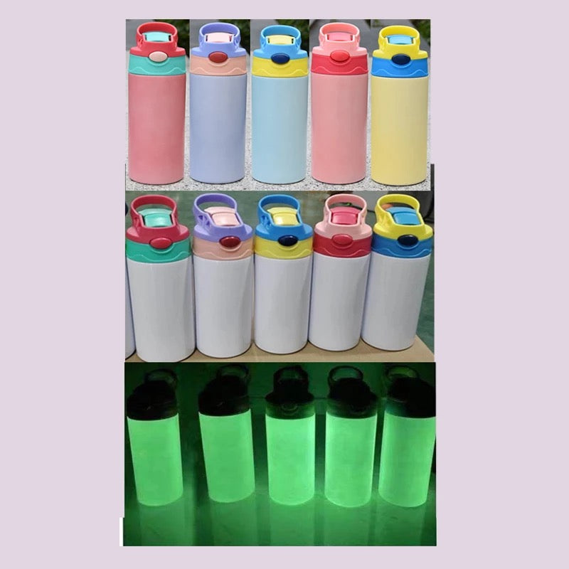 12oz Case (5 Unit/5 colors mix) Kid Tumbler Sublimation Strainght Water  Bottle