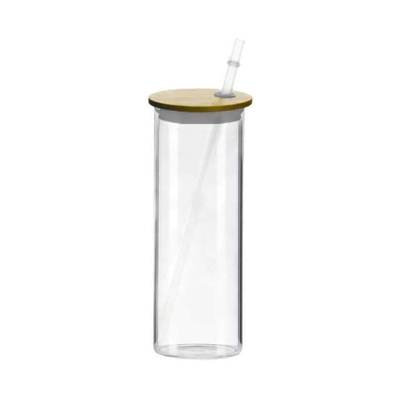 16-25 oz Glass Tumbler with Bamboo Lid