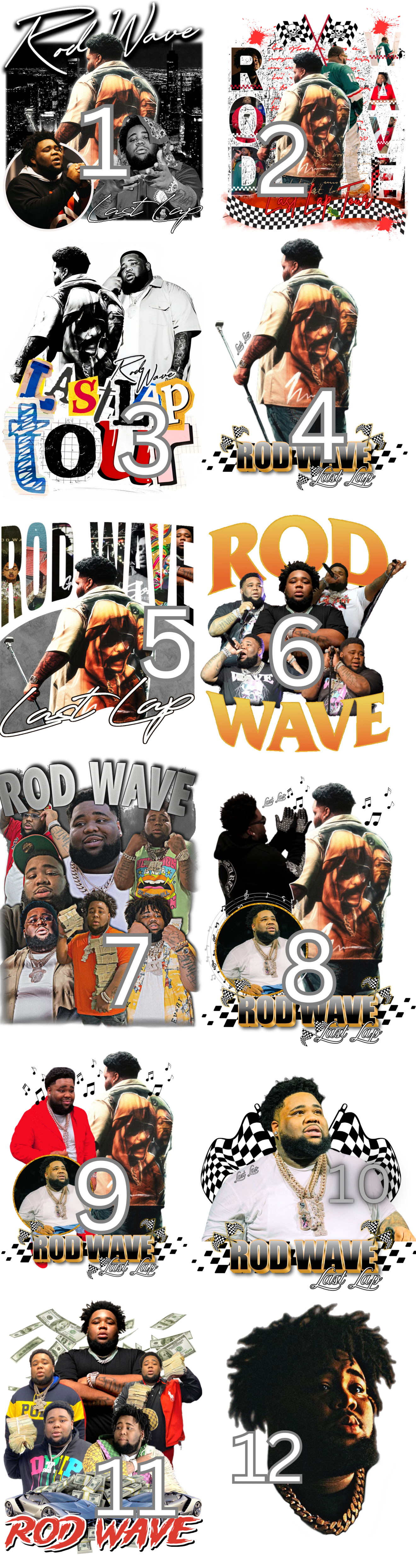 Rod wave fan art DTF ready to press(1-12 option)