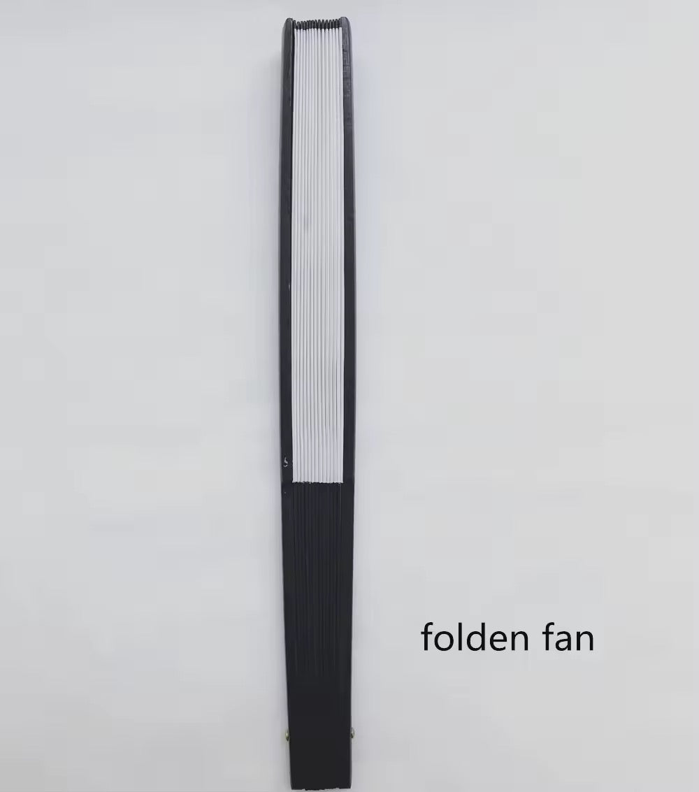 Sublimation foldable bamboo handle fan(NOT CLACK FAN)can be pressed on both sides