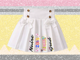 Sublimation toddler tennis skirt bow style