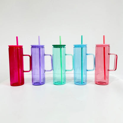 20 oz jelly Sublimation glass with HANDLE