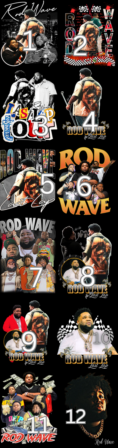 Rod wave fan art DTF ready to press(1-12 option)