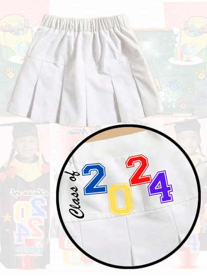 Sublimation toddler tennis skirt pleated style flat front