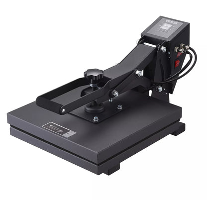 15" x 15" Heat Press Machine, Industrial Quality Digital Sublimation Machine, High Pressure Tshirt Heat Printing Professional Heat Transfer Press Machine, Black and Grey