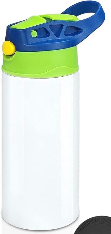 12OZ/ 350ML Sublimation UV Color Changing And Glow In The Dark Straight Kid Water Bottles Tumbler With 2 Function