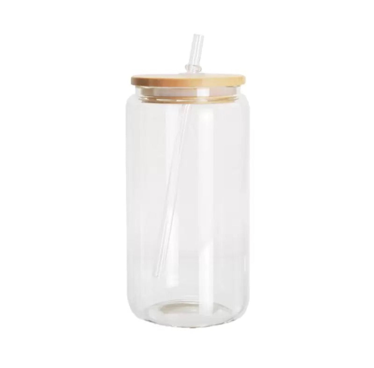 16 oz Sublimation libby soda  glass jar w/ bamboo lid