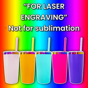 Rainbow Plated tapered 20oz Tumbler FOR LASER ENGRAVING