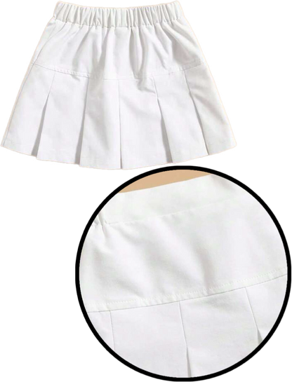 Sublimation toddler tennis skirt pleated style flat front