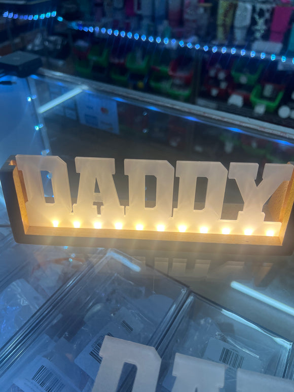 Sublimation DADDY Acrylic LED wood warm Color Changing Photo stand