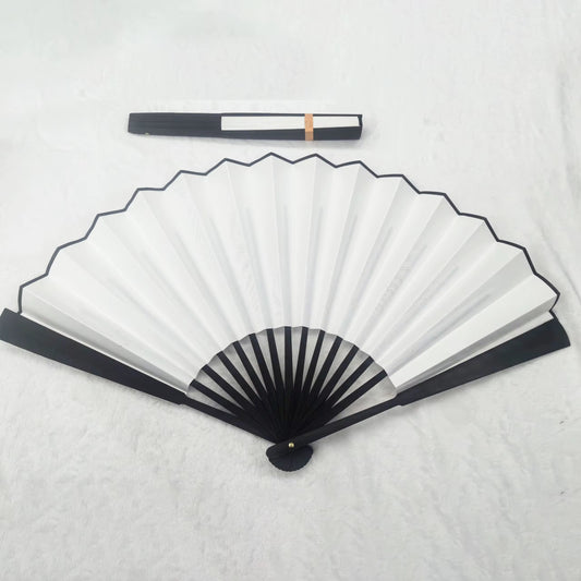 Sublimation foldable bamboo handle fan(NOT CLACK FAN)can be pressed on both sides