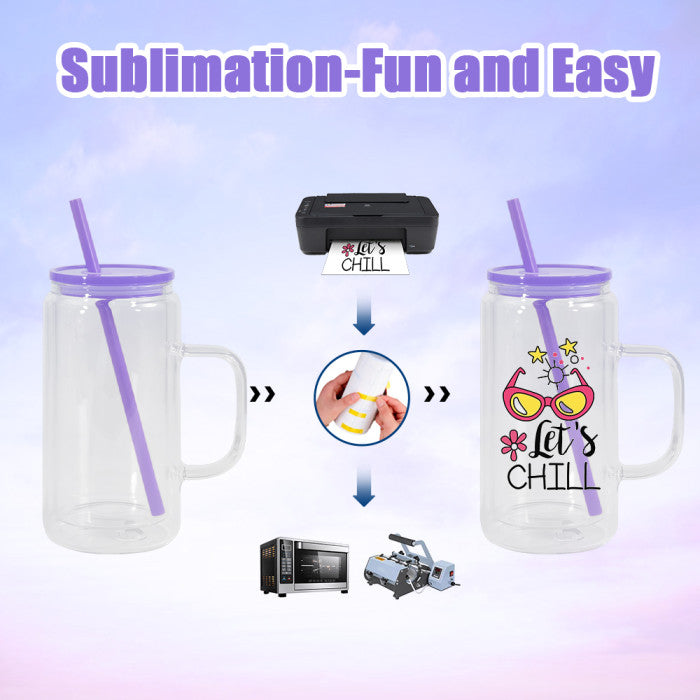 16 oz NOT FOR Sublimation PLASTIC Libby snow globe with plug AND HANDLE