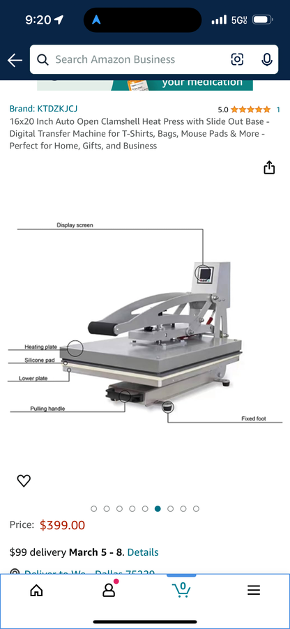 16x20 auto heat press machine