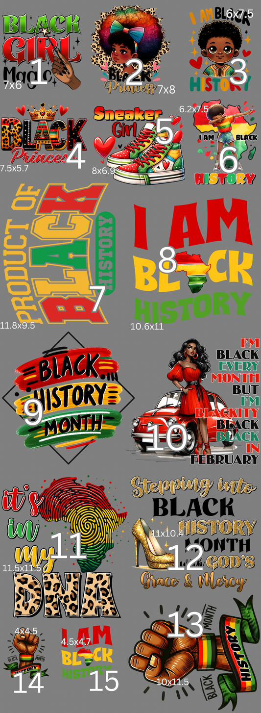 Pre-made black history gang sheet #1 22x60