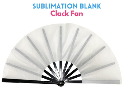 Large sublimation black bamboo clack fan “PRE ORDER”  3-5 BUSINESS DAYS