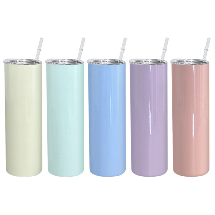 20 oz sublimation Straight GLOSSY pastel tumbler