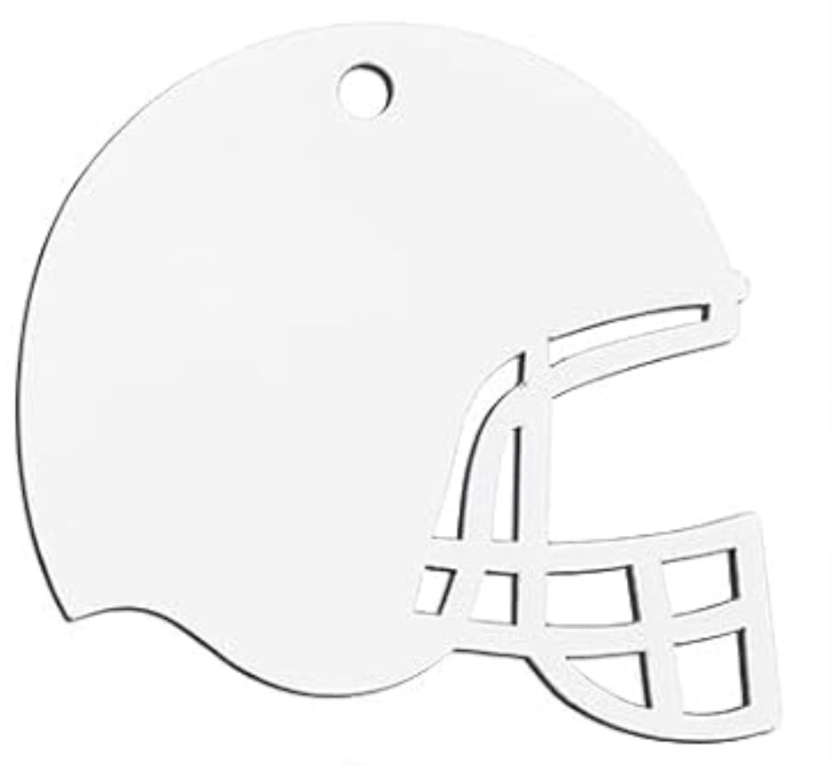 3inch football Helmet shape Sublimation ornament /key chain /earring (1)