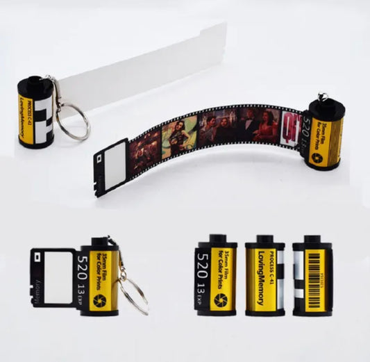 Sublimation film roll canister keychain