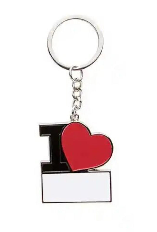 Sublimation I heart keychain(rectangle blank)