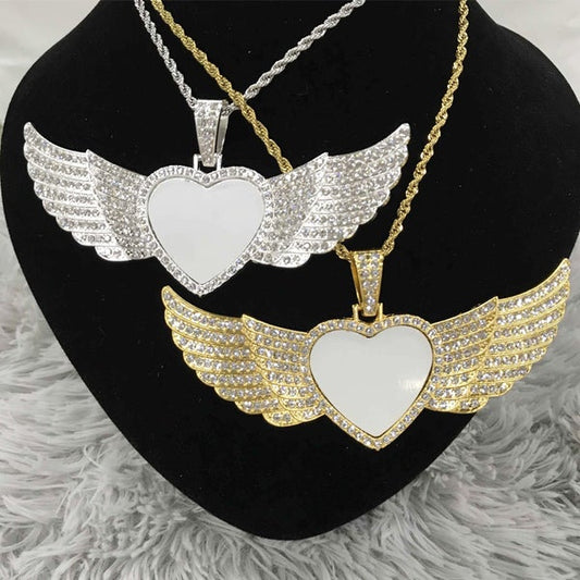 Sublimation heart angel wings