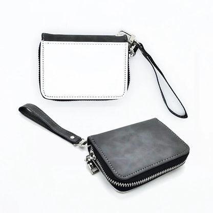 Sublimation faux leather coin pouch wristlet