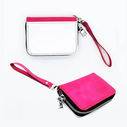 Sublimation faux leather coin pouch wristlet