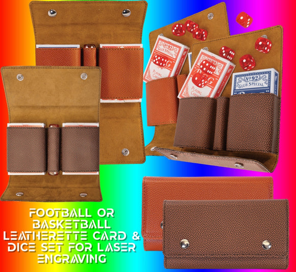 faux leather dice and card set (great for fathers day) NOT FOR SUBLIMATION