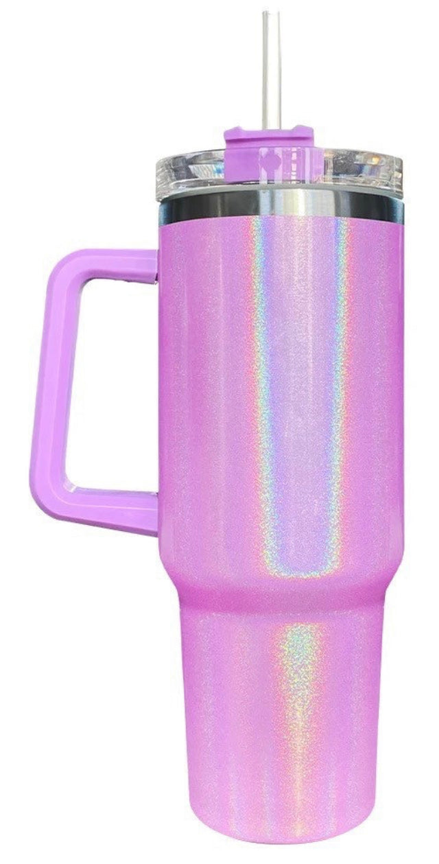 40oz Stainless Steel Shimmer Sublimation Tumbler with Handle - Mother  Tumbler