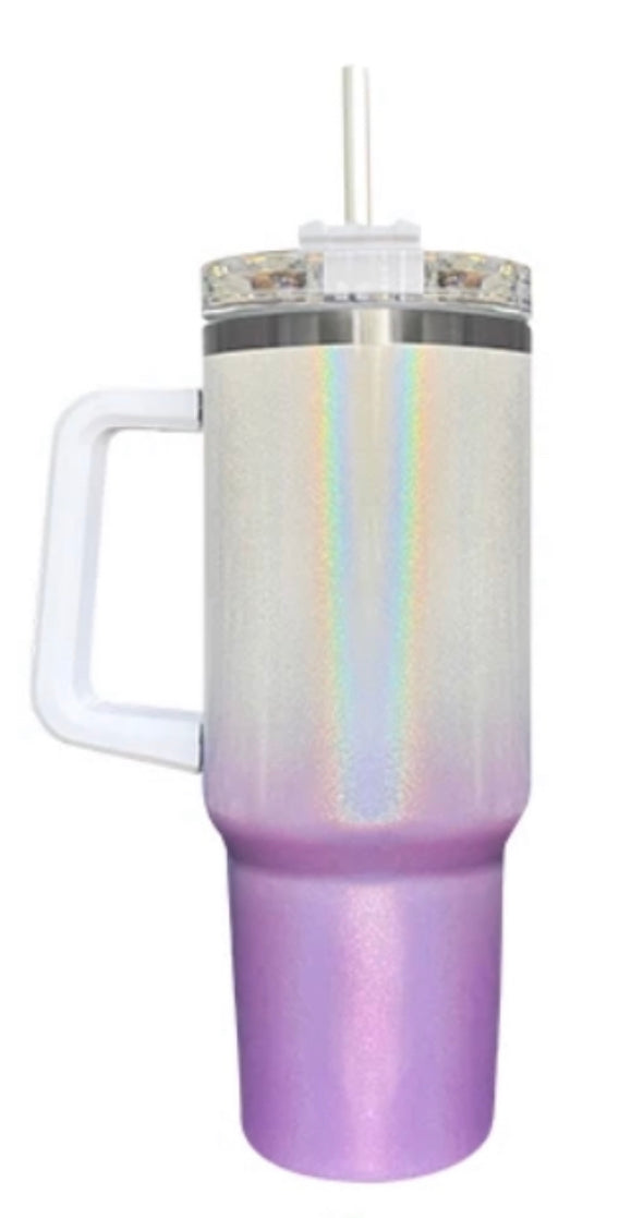 Ready to Ship 40 oz Ombre Shimmer Sublimation Tumbler W/ Handle – The  Glittery Pig, LLC