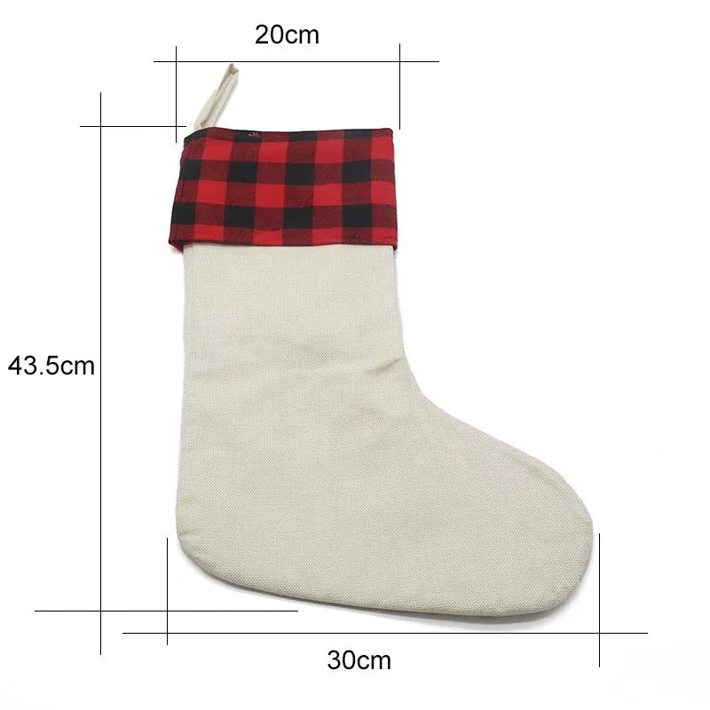 Sublimation Blank (5)Buffalo Plaid Christmas Stocking