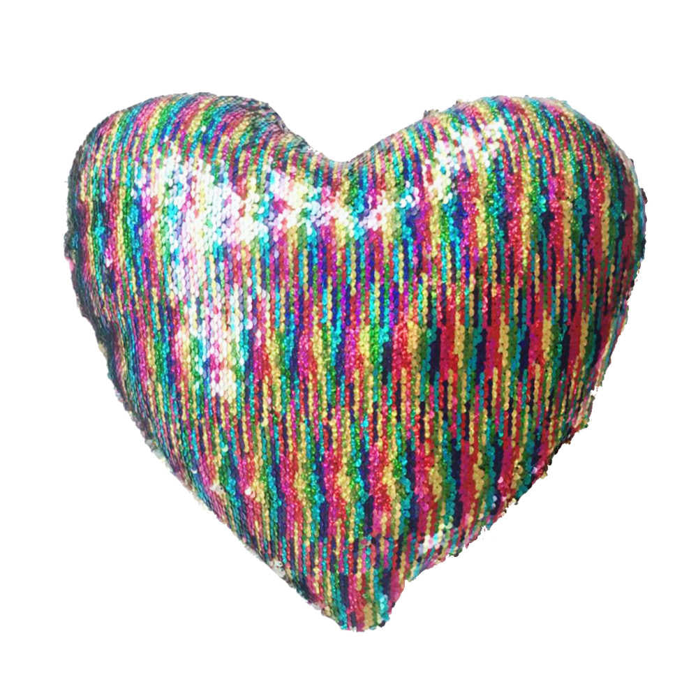 Sublimation Decorative Sequin Heart Pillow Case "Single”