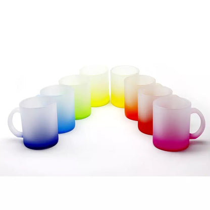 11 Oz Sublimation ombré Color Frosted  Glass MUG