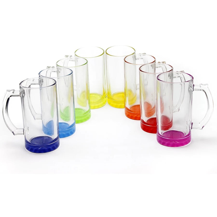 Sublimation color pop clear beer mug