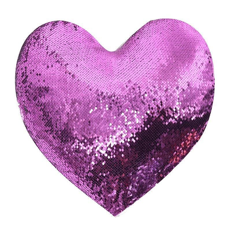 Sublimation Decorative Sequin Heart Pillow Case "Single”