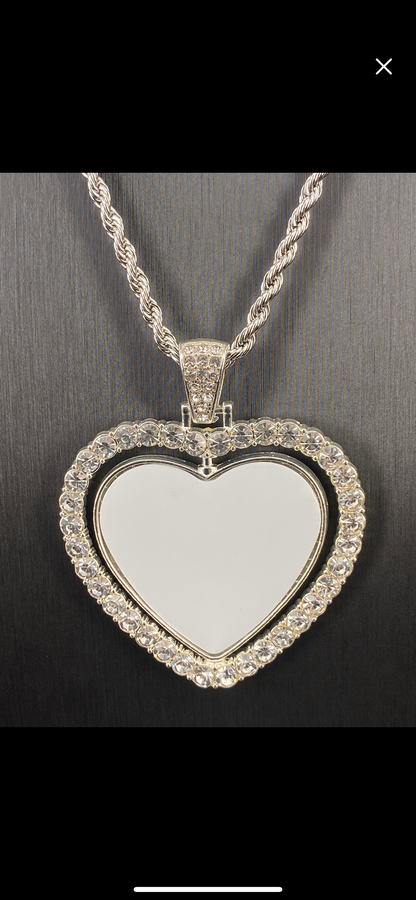 Sublimation Rotating Heart Bling Zirconia Pendant (2 photos)