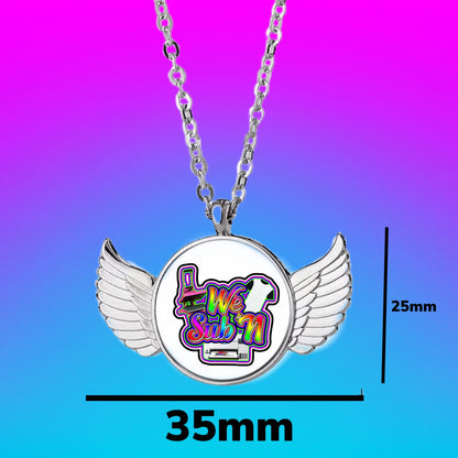 Sublimation Angel wing necklace (small DIME SIZE)