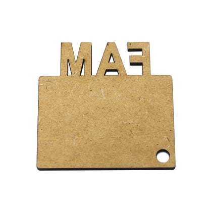 Sublimation FAM keychain mdf