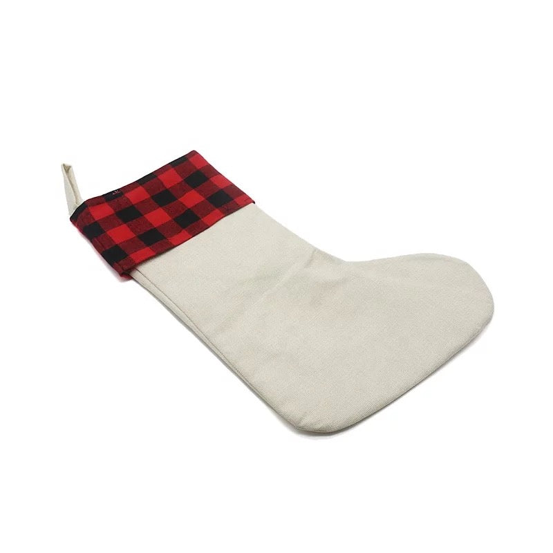 Sublimation Blank (5)Buffalo Plaid Christmas Stocking