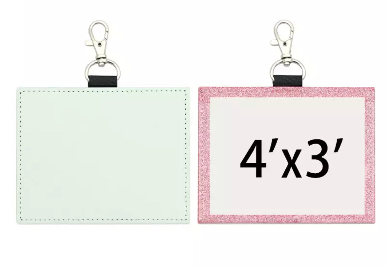 Sublimation  Card holder Protector 4x3, Leather Clear Sleeve Hall pass/ ID TAG /