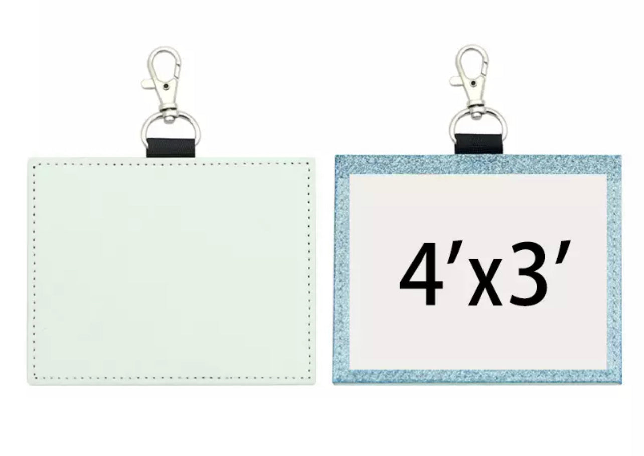 Sublimation  Card holder Protector 4x3, Leather Clear Sleeve Hall pass/ ID TAG /