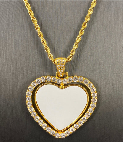 Sublimation Rotating Heart Bling Zirconia Pendant (2 photos)