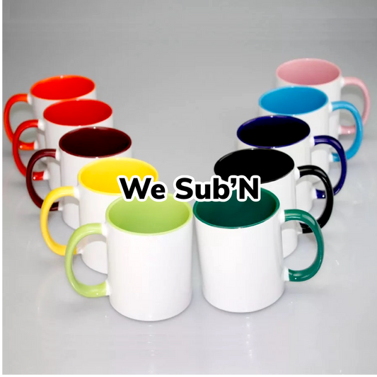 Sublimation 11 oz ceramic two tone  color contrast coffee mug