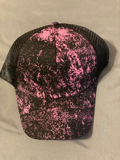 Distressed Ponytail baseball cap (WITH FREE PATCH)