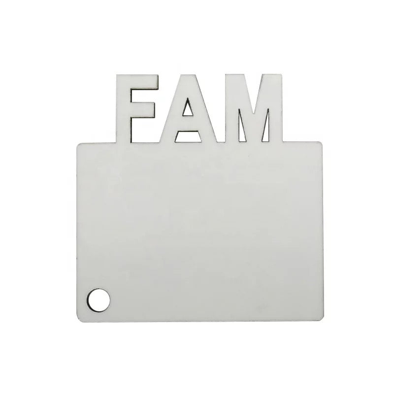 Sublimation FAM keychain mdf