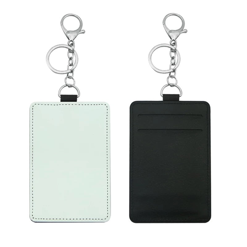 Sublimation Faux LEATHER card holder / badge holder keychain