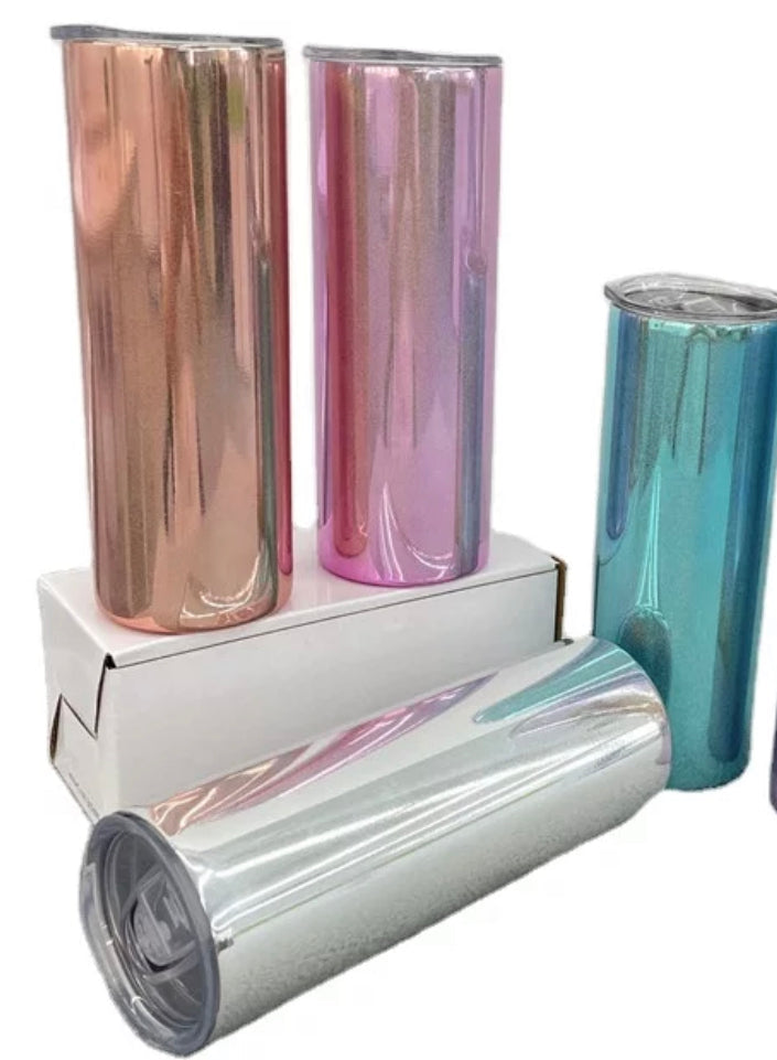 chrome Sublimation 20 oz metallic holographic tumbler