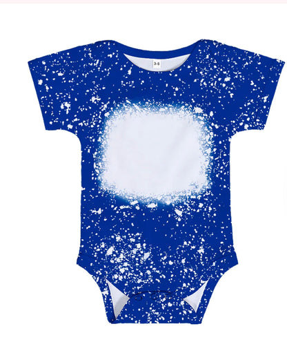 Sublimation faux bleach Infant all into one Snap shirt