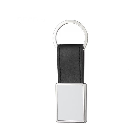 Sublimation Leather Metal Rectangle Shape Keychain