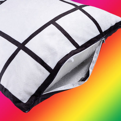 Sublimation 13 panel soft plush pillow case(black back)